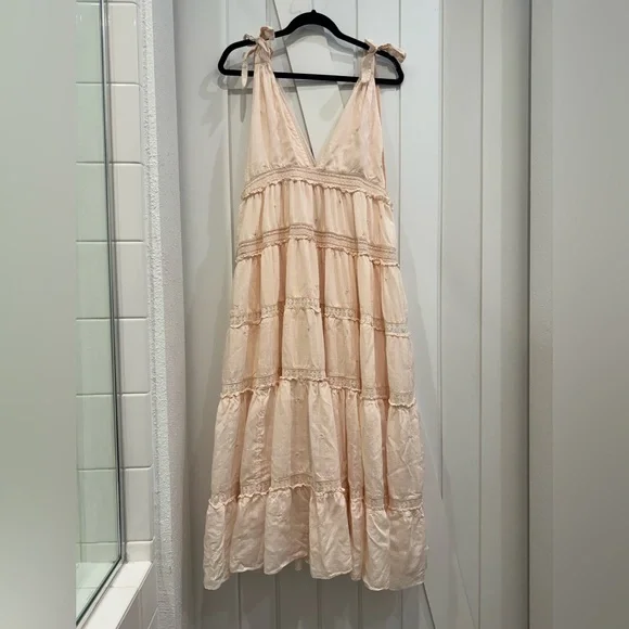 Free People Lily of The Valley Midi Dress - Peachy Keen - Xs - Picture 3 of 16